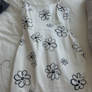 Reformation White and Black Lace-Up Top